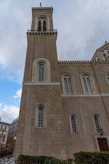 Amazing view of Metropolitan Cathedral in Athens, Attica, Greece