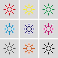 sun icon stock vector illustration flat design