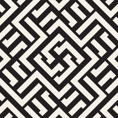 Maze Tangled Lines Contemporary Graphic. Abstract Geometric Background Design. Vector Seamless Pattern.