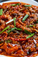 octopus stir fried with red paste