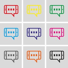 message or chat on smartphone icon stock vector illustration flat design