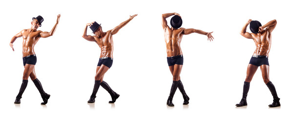 Nude dancer isolated on white