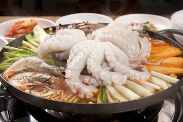 spicy octopus stew with various seafood