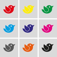 Naklejka premium bird icon stock vector illustration flat design