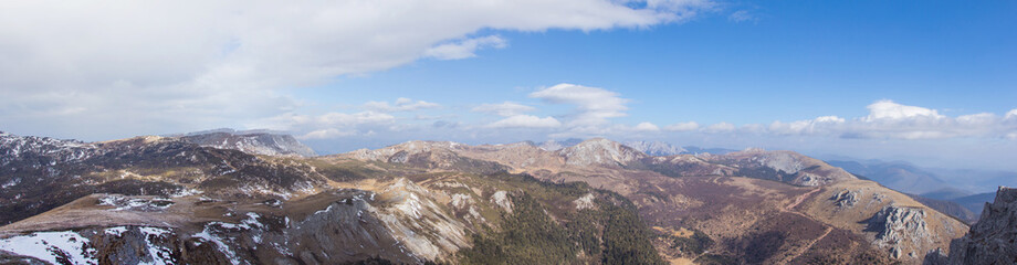 Fototapeta na wymiar Top view Panorama Shika Snow Mountain Shangri-La