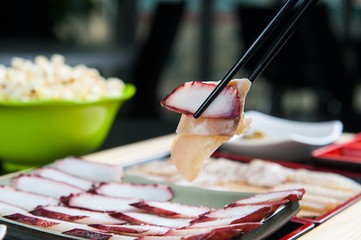  Fermented Skate and Steamed Pork Slices Served with octopus