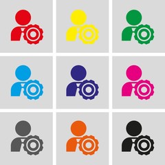 people gear icon stock vector illustration flat design