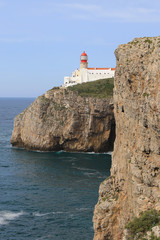 Fototapeta na wymiar Vertical of Cape St. Vincent Lighthouse in Portugal