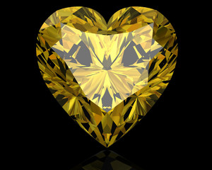 Fototapeta premium yellow sapphire jewel (high resolution 3D image)