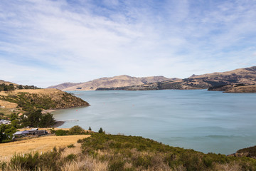 Obraz premium Landscape in the stunning Banks peninsula near the city of Christchurch in New Zealand south island.