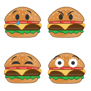 Burger Smile. Vector illustration