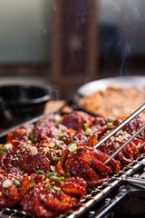 Grilled Small Octopus on a Hot Plate