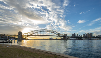Sunrise from Sydney Harbor bridge.