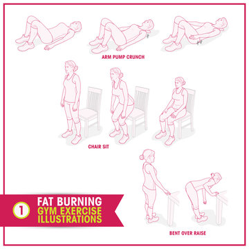 Fat Burning Training exercises illustrations