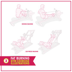 Fat Burning Training exercises illustrations - 141306292