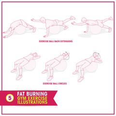 Fat Burning Training exercises illustrations - 141306467