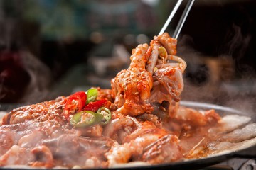  Pan-fried Marinated Small Octopus with pork belly