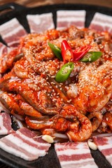  Pan-fried Marinated Small Octopus with pork belly