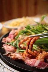  Pan-fried Marinated Small Octopus with beef