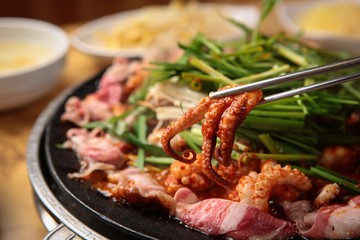  Pan-fried Marinated Small Octopus with beef