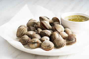 Delicious boiled or steamed cockles.