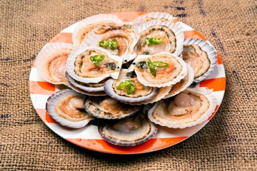 Sliced Raw Scallops