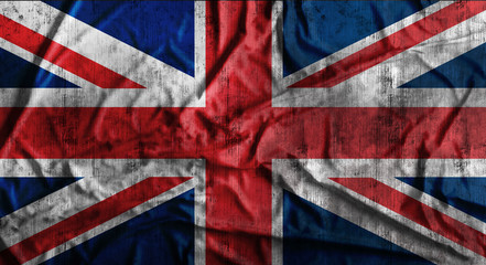 Grunge crumpled english flag. 3d rendering