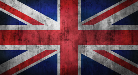Fototapeta premium Grunge crumpled english flag. 3d rendering