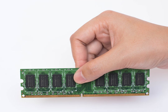 Hand holding Ram for PC.