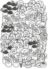 Japanese set sushi, rolls.