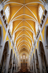 Fototapeta premium In side beautiful old church in Vietnam