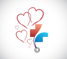 love medical health concept. illustration design