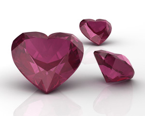 Ruby or Rodolite gemstone(high resolution 3D image)