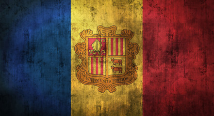 Grunge crumpled Andorra flag. 3d rendering