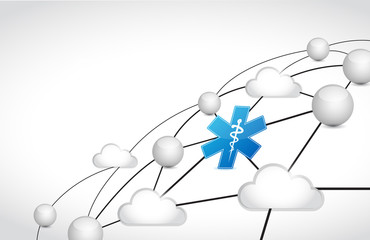 medical cloud diagram network. illustration design