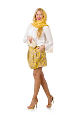 Nice woman model isolated on the white background