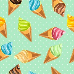 Ice cream seamless pattern