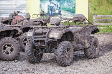 Fototapeta premium Dirty Quad bike in the nature
