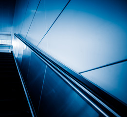 detail shot of escalator in modern buildings or subway station.