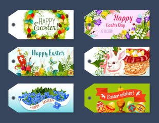 Easter gift tag and greeting label set design