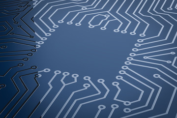 empty square on blue circuit board