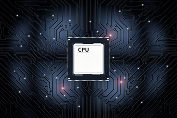 cpu chip on circuit board