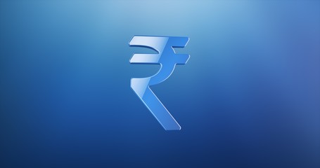 Indian Rupee Blue 3d Icon