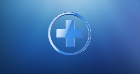 Obraz premium Medical Cross Blue 3d Icon