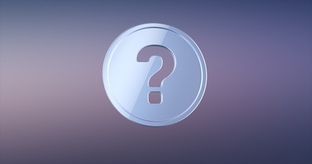 Question Badge Silver 3d Icon