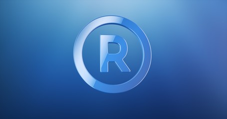Registe Trademark Blue 3d Icon