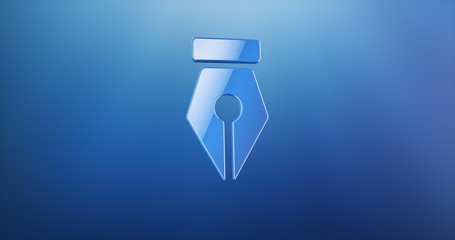Fountain Pen Nib Blue 3d Icon