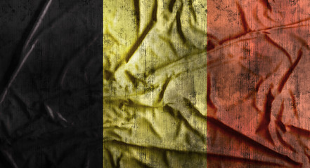 Grunge crumpled Belgium flag. 3d rendering