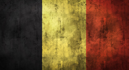 Grunge crumpled Belgium flag. 3d rendering