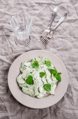 Cucumber salad with mint